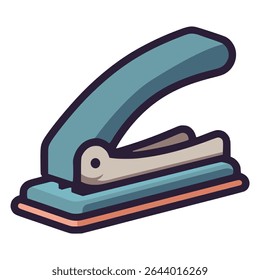 paper hole puncher tool flat color vector illustration template design