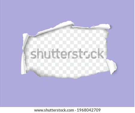 Paper hole with rolled sides realistic 3d vector frame isolated on transparent background