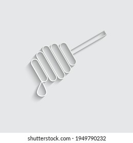 paper honey icon vector honey stick 