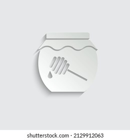 paper honey jar icon vector food logo  sign