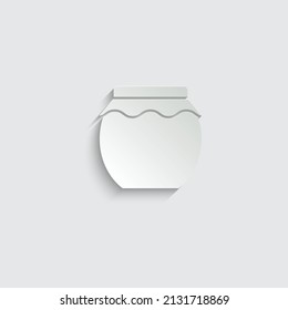 paper honey jar icon vector food logo  sign