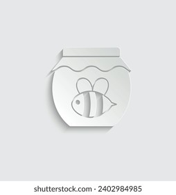 paper honey jar icon vector food logo  sign