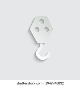 paper Hook icon vector.  Industrial сrane hook sign