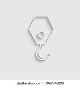 paper Hook icon vector.  Industrial сrane hook sign