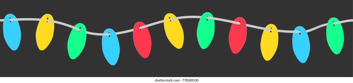 Paper horizontal seamples festoon. Festive garland illustration