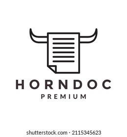 paper with horn logo design, vector graphic symbol icon illustration
