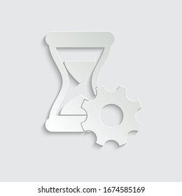 paper Hourglass   - black vector icon, Hourglass  time setting icon. time icon