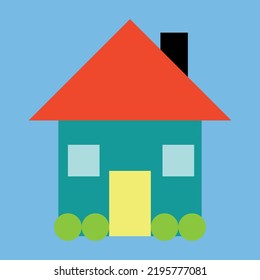 paper house application on cardboard