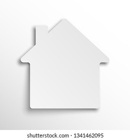Paper House icon. Vector illustration. Paper sticker in the shape of a house. Concept of construction