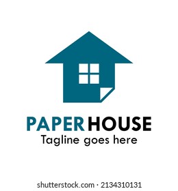 Paper house logo template illustration