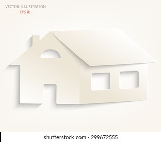 Paper house on a white background. Icon home. Vector illustration modern design template.
