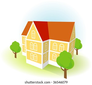 Paper house. Vector.