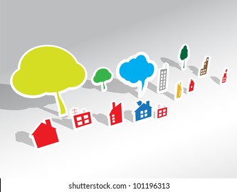 paper house vector background