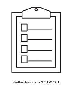 Paper icon in 2D and black and white image. Business paper.