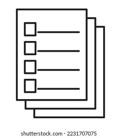 Papiersymbol in 2D und Schwarz-Weiß-Bild. Geschäftspapier.