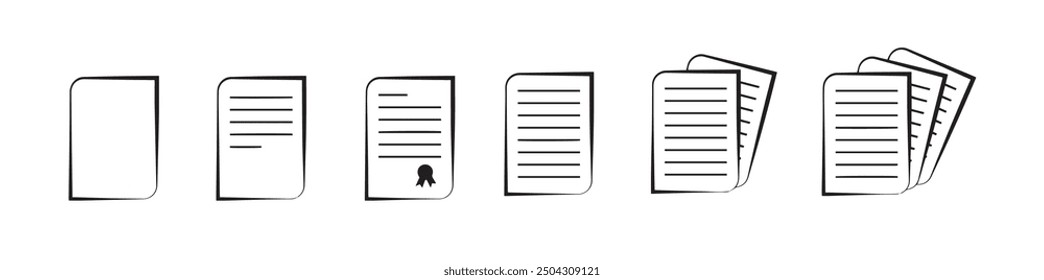 paper icon black and white symbol