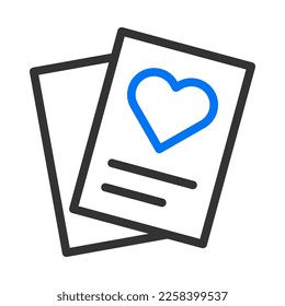 paper icon blue grey style valentine illustration vector element and symbol perfect. Icon sign from modern collection for web.