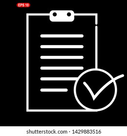 paper icon with a check mark in a circle.vector design