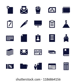 Paper icon. collection of 25 paper filled icons such as board, money, french fries, document, love letter, download document. editable paper icons for web and mobile.