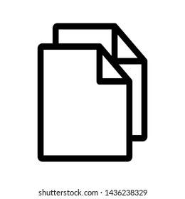 Paper icon collection in outlined or line art style, editable stroke vector