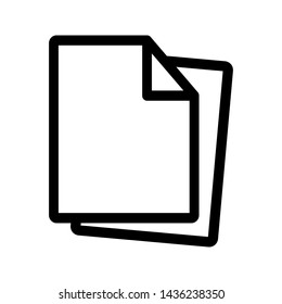 Paper icon collection in outlined or line art style, editable stroke vector