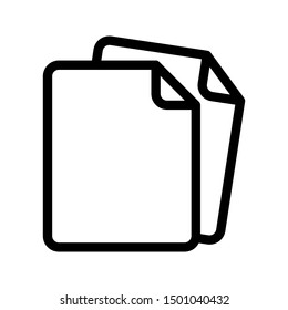 Paper icon collection in outlined or line art style, editable stroke vector