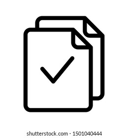 Paper icon collection in outlined or line art style, editable stroke vector