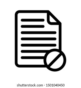 Paper icon collection in outlined or line art style, editable stroke vector