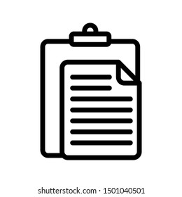 Paper icon collection in outlined or line art style, editable stroke vector