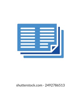 paper icon color or logo illustration glyph color blue style