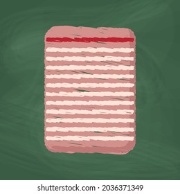 Paper Icon design, colorful chalk. Draw a picture on the blackboard.