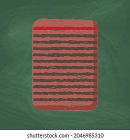 Paper Icon design, colorful chalk. Draw a picture on the blackboard.