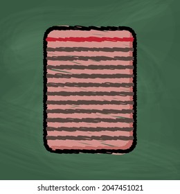 Paper Icon design, colorful chalk. Draw a picture on the blackboard.