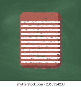 Paper Icon design, colorful chalk. Draw a picture on the blackboard.