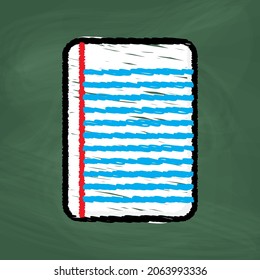 Paper Icon design, colorful chalk. Draw a picture on the blackboard.