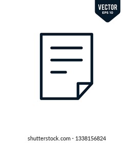 Paper icon design. Outline style, line art. Vector EPS 10
