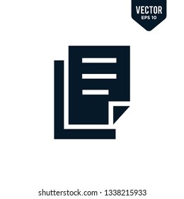 Paper icon design. Solid glyph. Vector EPS 10