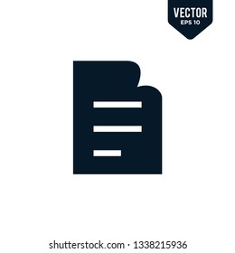 Paper icon design. Solid glyph. Vector EPS 10