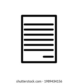 Icono de papel. Ilustración de icono de documento. Icono negro. Ilustración vectorial.