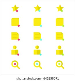 Paper icon, Document icon, Magnify icon Vector EPS10