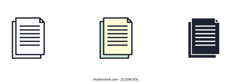 Paper icon, Document icon symbol template for graphic and web design collection logo vector illustration
