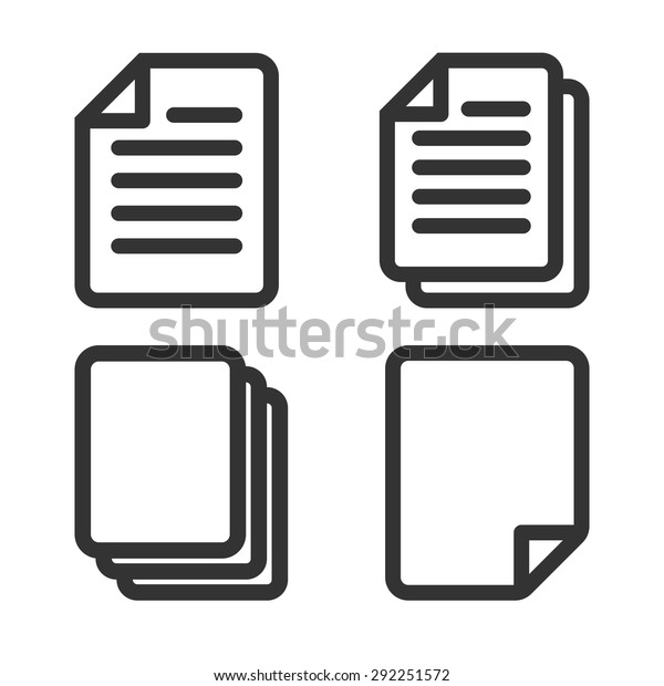 Paper icon, Document\
icon, Vector EPS10\
