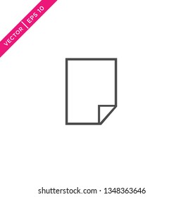 Paper Icon, Document Icon, Vector in Outline Style