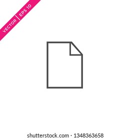Paper Icon, Document Icon, Vector in Outline Style