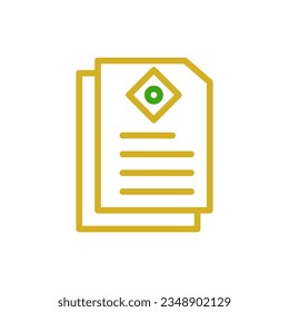 Paper icon duocolor green yellow colour chinese new year vector element and symbol perfect.
