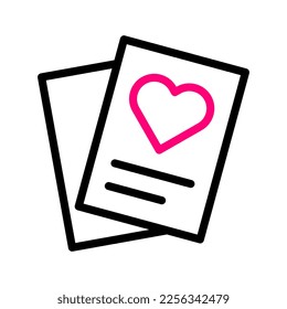 paper icon duocolor red valentine illustration vector element and symbol perfect. Icon sign from modern collection for web.