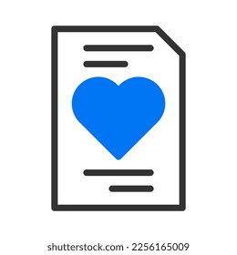 paper icon duotune blue valentine illustration vector element and symbol perfect. Icon sign from modern collection for web.