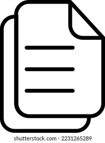 paper icon, editable stroke, line style on white background..eps
