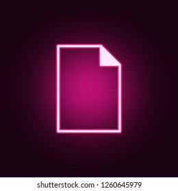 paper icon. Elements of web in neon style icons. Simple icon for websites, web design, mobile app, info graphics