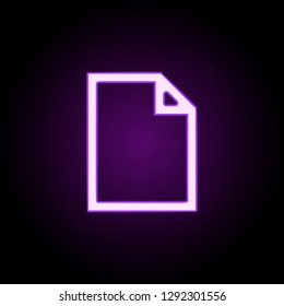 paper icon. Elements of web in neon style icons. Simple icon for websites, web design, mobile app, info graphics